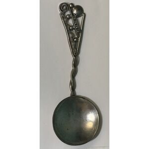 Vintage Modernist Metal Art Spoon Twisted Handle Brutalist Design 6 inch